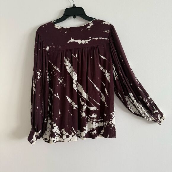 Young Fabulous & Brok  brown Cream pattern Boho Top Extra Small - Picture 2 of 10